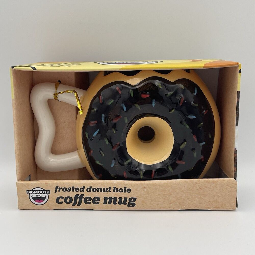 BigMouth Frosted Donut Hole Coffee Mug 16oz Chocolate Sprinkles NEW In Box